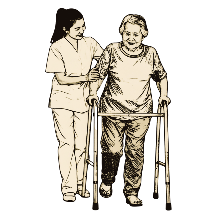 Newborn care elderly care stroke rehabilitation